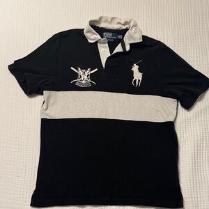 Ralph Lauren Black and Cream Polo Shirt
